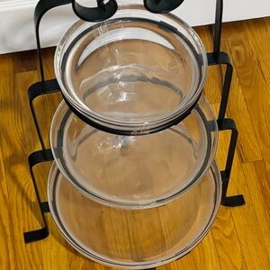 3-Tier Glass Bowl Decorative Stand – 26” Tall
